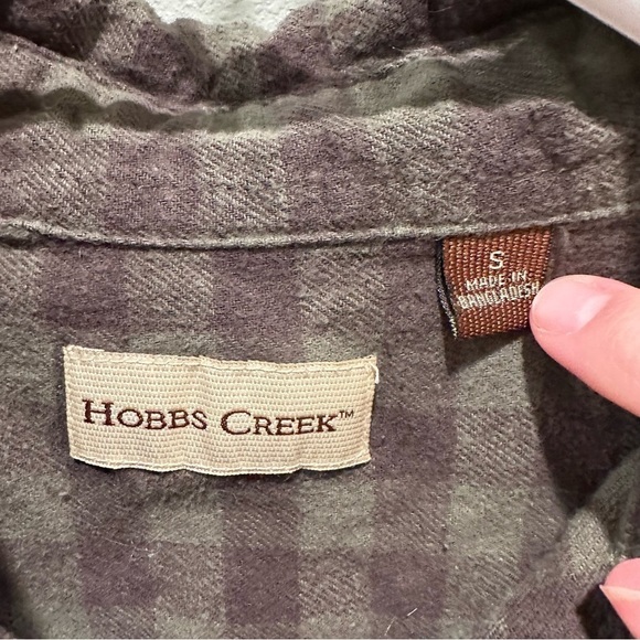 Hobbs Creek | Mens green and gray plaid flannel size small - Picture 3 of 6